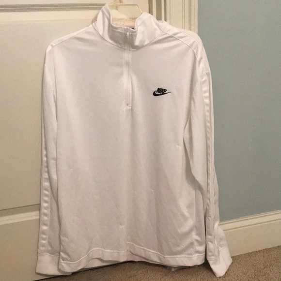 nike men's white quarter zip